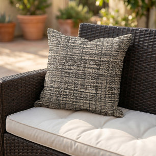 Beige Taupe Elfenbein Grau Bouclé-Gewebe-Muster Kissen