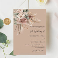 Beige Taupe Rose Pampas Grün Luxus Hochzeit