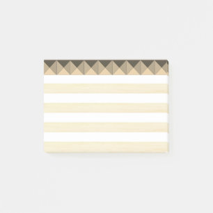 Beige Taupe und weiße Streifen Post-it Klebezettel