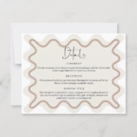 Beige Taupe Wavy Border Details Umschließungskarte