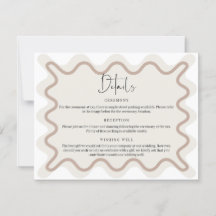 Beige Taupe Wavy Border Details Umschließungskarte