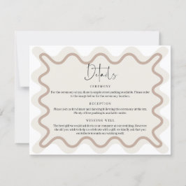Beige Taupe Wavy Border Details Umschließungskarte Einladung