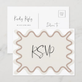 Beige Taupe Wavy Border UAWG Postcard Postkarte
