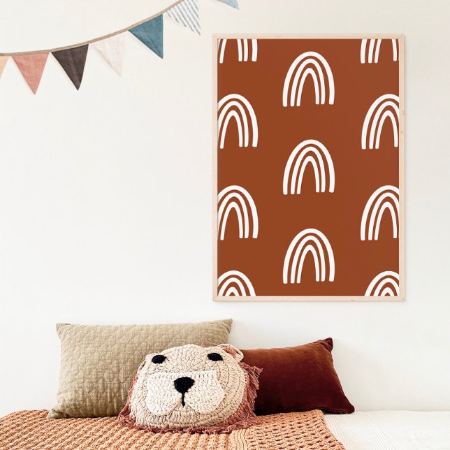 Beige/Terracotta Boho Rainbows Kinderzimmer Dekora Poster (Von Creator hochgeladen)