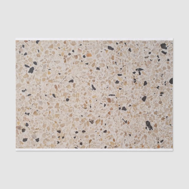 Beige Terrazzo Alla Venezia Texture DIY Loft Dekor Seidenpapier (Vorderseite)
