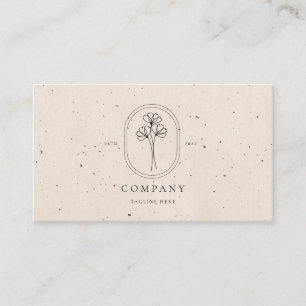 Beige Textured Business Card für Florist Visitenkarte