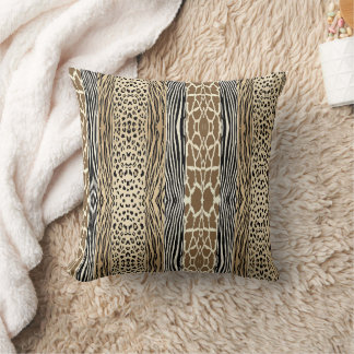 Beige Tier Prägedruck Zebrastreifen Kissen