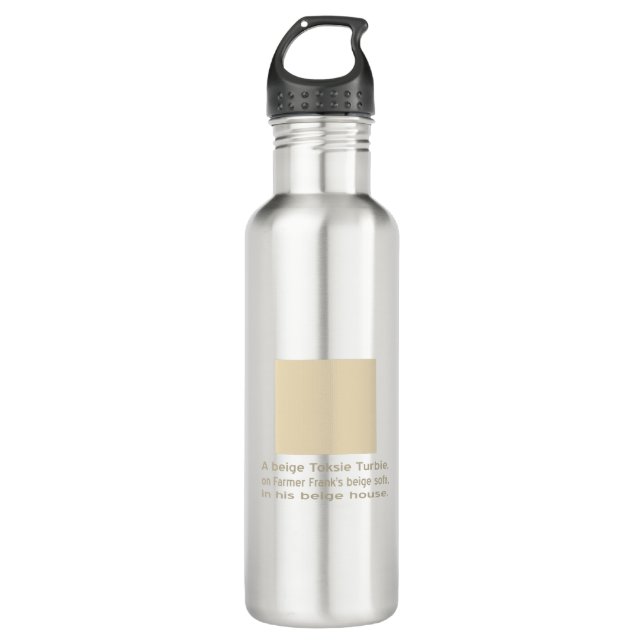 Beige Toksie Turbie über Biege Trinkflasche (Vorderseite)