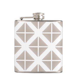 Beige Trendy Triangle Pattern Flachmann