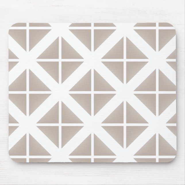 Beige Trendy Triangle Pattern Mousepad (Vorne)