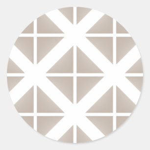 Beige Trendy Triangle Pattern Runder Aufkleber