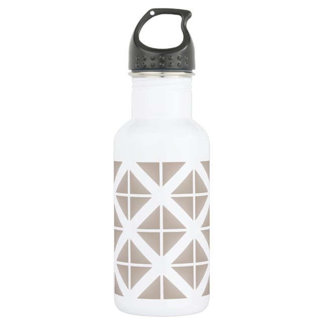 Beige Trendy Triangle Pattern Trinkflasche (Vorderseite)