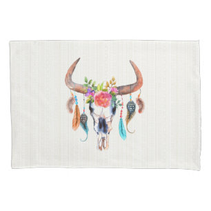 Beige Tribal- und Bullauge-Muster Kissenbezug