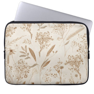 Beige Trockenblumen Botanisch Laptopschutzhülle