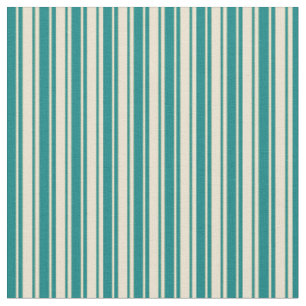 Beige und Aquamarine Streifen Stoff