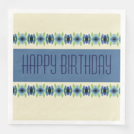 Beige und Blau Serviette