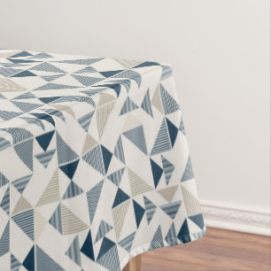 Beige und blaue geometrische Formen Tischdecke