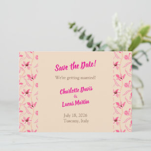Beige- und Blushrosa Blumen- Hochzeitseinladungs-K Dankeskarte