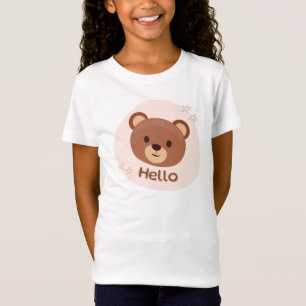 Beige und Braun Cute Illustrative T-Shirt