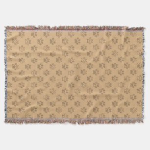 Beige und braune Pfotendrucke Decke