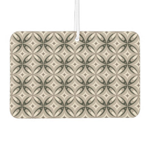 Beige- und braune Retro-Kreisformen Autolufterfrischer