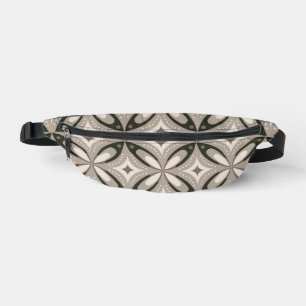 Beige und braune Retro-Kreisformen Bauchtasche