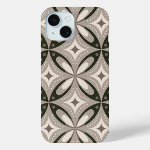 Beige und braune Retro-Kreisformen Case-Mate iPhone Hülle
