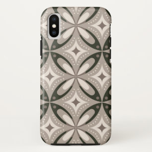 Beige und braune Retro-Kreisformen Case-Mate iPhone Hülle