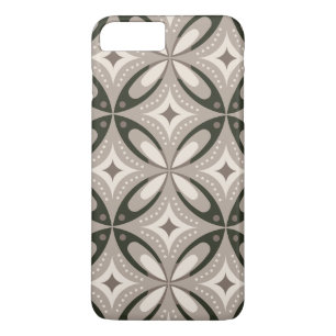 Beige und braune Retro-Kreisformen Case-Mate iPhone Hülle