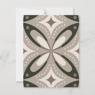 Beige- und braune Retro-Kreisformen Karte