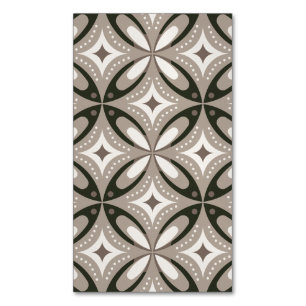 Beige und braune Retro-Kreisformen Magnetische Visitenkarte