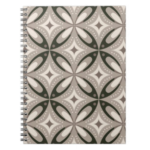 Beige und braune Retro-Kreisformen Notizblock