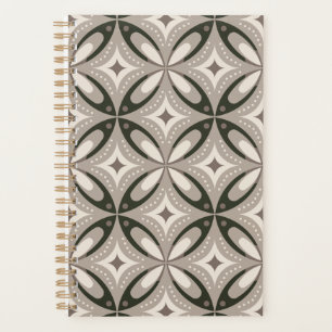 Beige und braune Retro-Kreisformen Planer