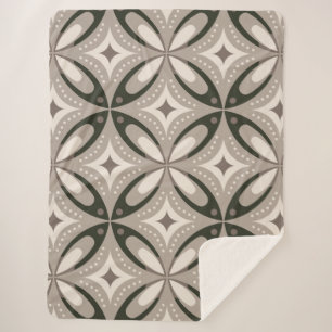 Beige- und braune Retro-Kreisformen Sherpadecke