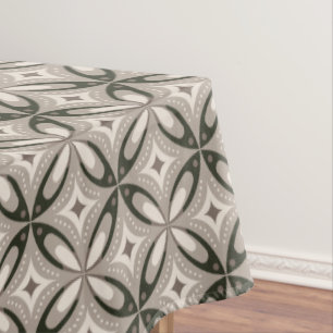 Beige und braune Retro-Kreisformen Tischdecke