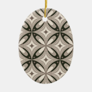 Beige- und braune retro-kreisförmige Formen Keramik Ornament