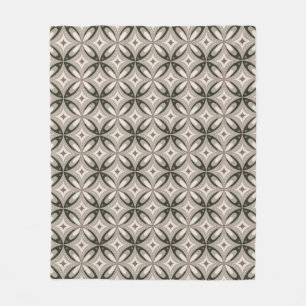 Beige und braune retro-runde Formen Fleecedecke