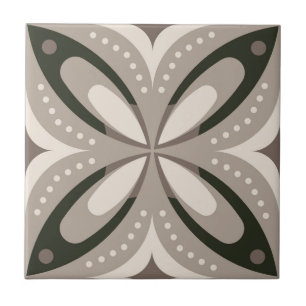 Beige- und braune retrograde Kreisformen Fliese