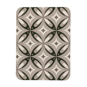 Beige- und Brauntöne im Retro-Stil mit kreisförmig Magnet