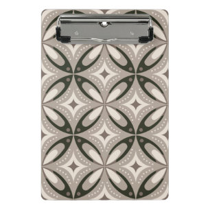 Beige- und Brauntöne im Retro-Stil mit kreisförmig Mini Klemmbrett