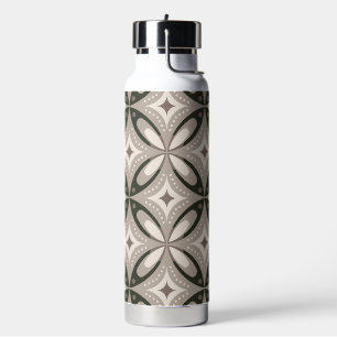 Beige- und Brauntöne im Retro-Stil mit kreisförmig Trinkflasche