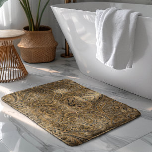 Beige und Brown Floral Paisley Muster Badematte