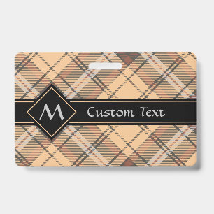 Beige und Brown Tartan Ausweis