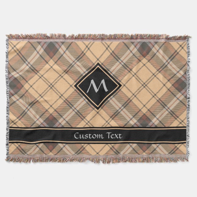 Beige und Brown Tartan Decke (Vorderseite)