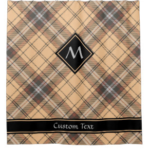 Beige und Brown Tartan Duschvorhang
