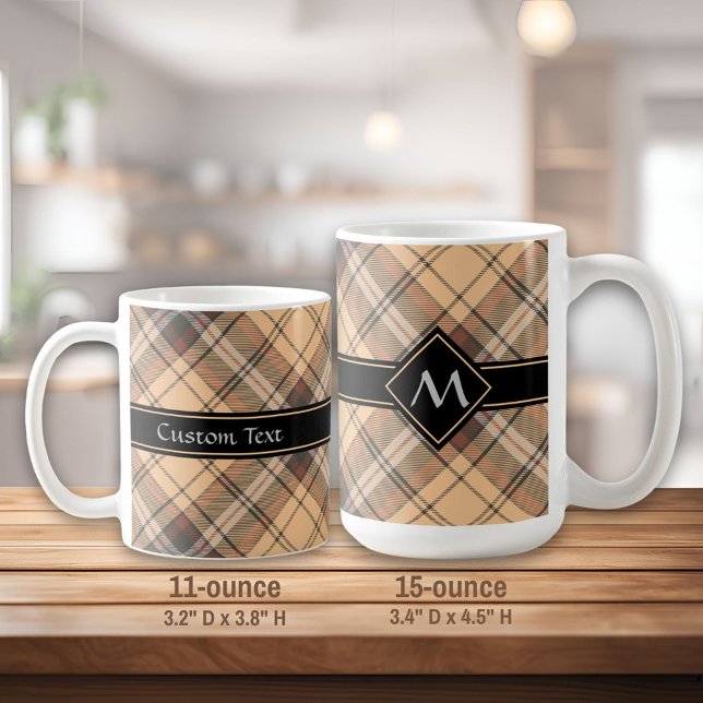 Beige und Brown Tartan Kaffeetasse (Von Creator hochgeladen)