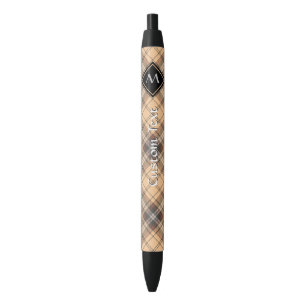 Beige und Brown Tartan Kugelschreiber