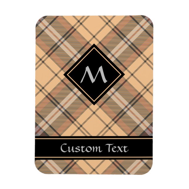 Beige und Brown Tartan Magnet (Vertikal)