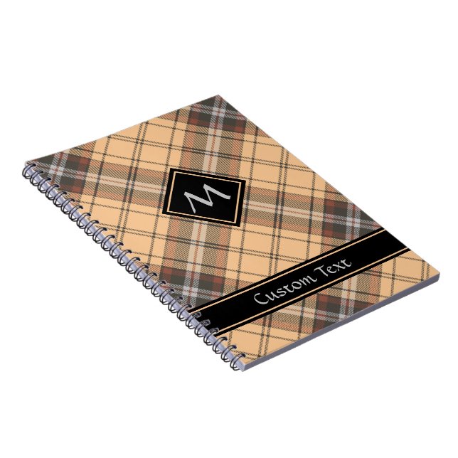 Beige und Brown Tartan Notizblock (Rechte Seite)