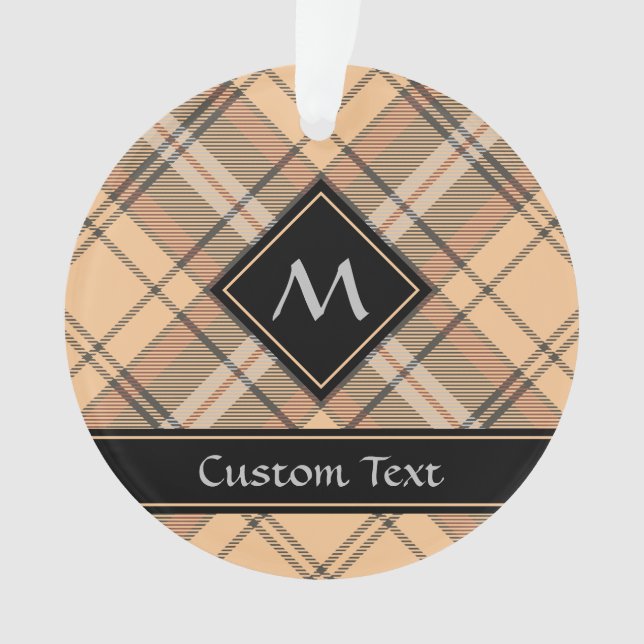 Beige und Brown Tartan Ornament (Vorderseite)